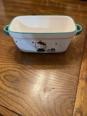 Hello Kitty Christmas Ceramic Loaf Pan, new